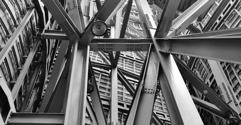 Steel - Grayscale Photography of Scafoldings